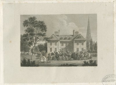 Lichfield - Bischofspalast in The Close: Gravur, undatiert [ca. 1816] von James Storer