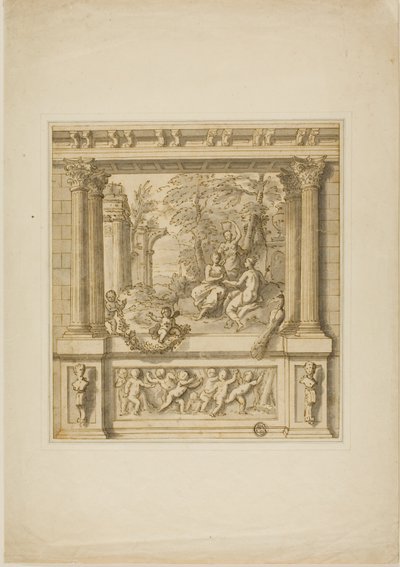 Wanddekoration mit der Geschichte von Egeria und Numa Pompilius von James Thornhill