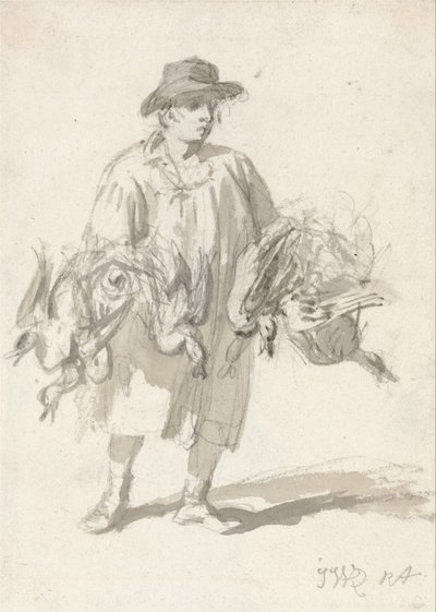 Ein Landbewohner trägt Enten von James Ward
