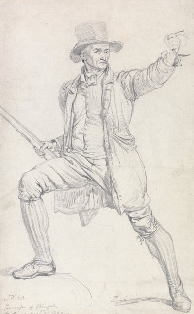 Eine Studie für die zentrale Figur in Wards Gemälde "Der Hirschdieb" von James Ward
