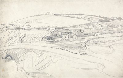 Landschaft mit Bauernhof und Getreidegarben von James Ward