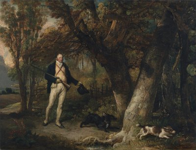 Porträt des Rev. Thomas Levett und Lieblingshunde, Hahnschießen von James Ward