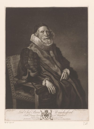 Porträt von Rowland Wandesford von James Watson (prentmaker)