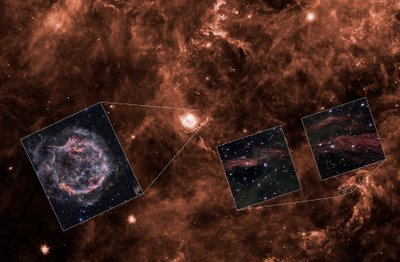 Cassiopeia A Licht-Echos (Spitzer Kontext) von James Webb Space Telescope (NASA)