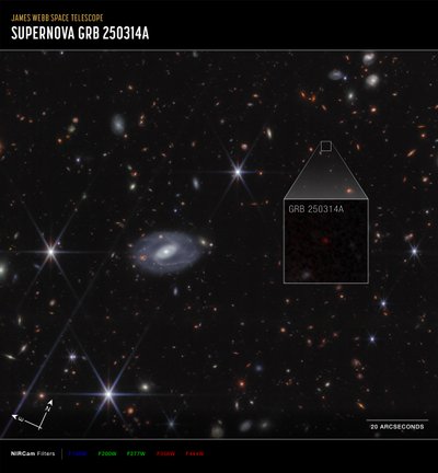 GRB 250314A Detailansicht von James Webb Space Telescope (NASA)