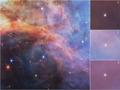Massenarme Objekte im Flammennebel von James Webb Space Telescope (NASA)