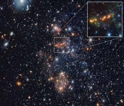 Sextans A PAHs Detailansicht von James Webb Space Telescope (NASA)