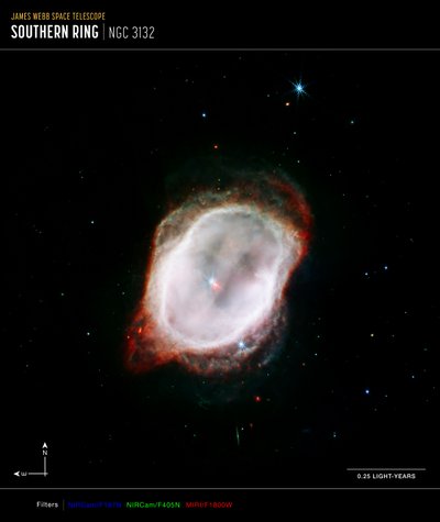 Gas des Südlichen Ringnebels von James Webb Space Telescope (NASA)