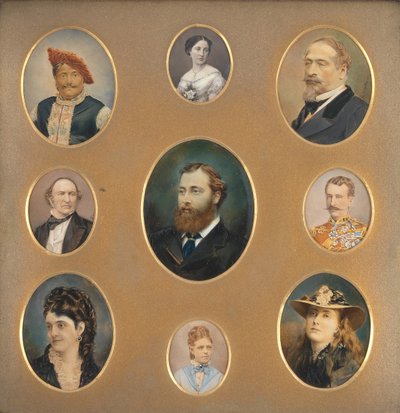 Neun Porträts im Original-Passepartout, 1880er Jahre von James William Bailey