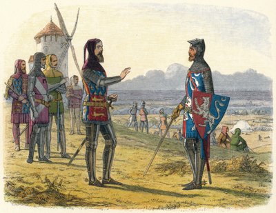 Edward verweigert seinem Sohn Hilfe bei Crecy, 1346 1864 von James William Edmund Doyle