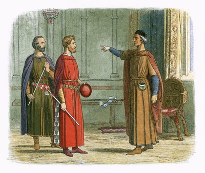 König Edward I. droht dem Lord Marshal von James William Edmund Doyle