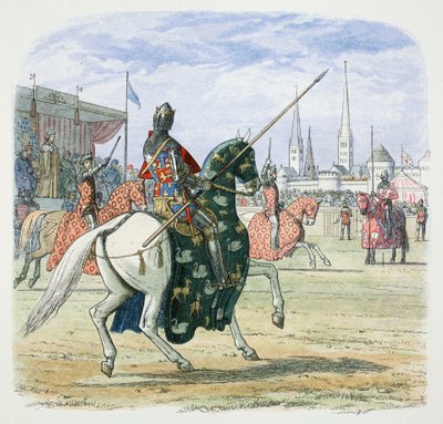 König Richard II. stoppt das Duell zwischen den Herzögen von Hereford und Norfolk, 1398, 1864 von James William Edmund Doyle