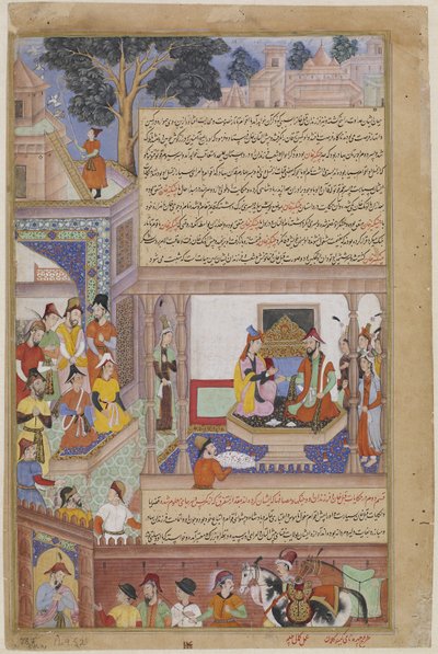 Kublai Khan und seine Kaiserin auf dem Thron, aus einem Jami al-Twarikh (oder Chingiznama) von Jami Jami