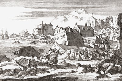 Erdbeben von 1692 in Port Royal, Jamaika von Jan (after) Luyken