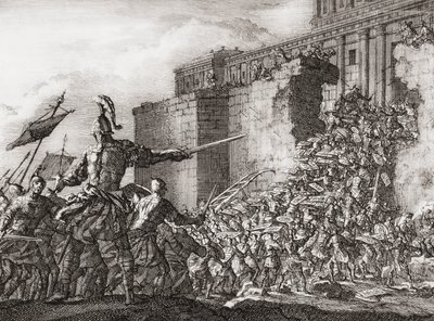 Pompeius greift den Tempel in Jerusalem im Jahr 63 v. Chr. an von Jan (after) Luyken