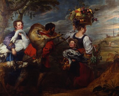 Bauern auf dem Weg zum Markt von Jan Boeckhorst