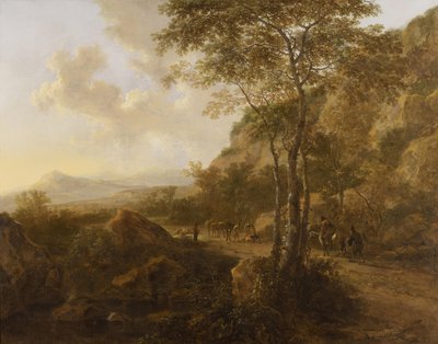 Berglandschaft mit Maultiertreibern auf einem Weg von Jan Both