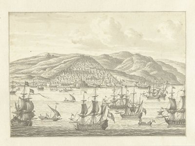 Die niederländische Flotte vor der Küste eines fremden Landes von Jan Bulthuis