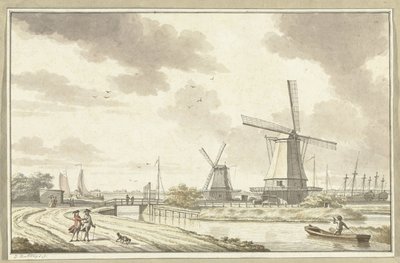 Ansicht an der Zandhoek, außerhalb der Haarlemmerpoort in Amsterdam von Jan Bulthuis