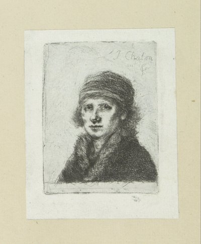 Junger Mann mit Pelzkragen von Jan Chalon