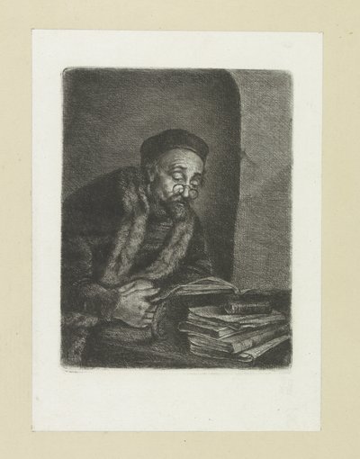 Mann hinter einem Schreibtisch von Jan Chalon