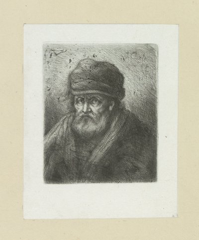 Alter Mann mit Bart und Mütze von Jan Chalon