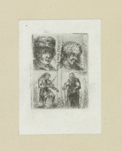 Vier Männer (The Compleat Work of Etchings by John Chalon) von Jan Chalon