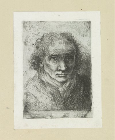 Erwachsener Mann mit Schal (The Compleat Work of Etchings by John Chalon) von Jan Chalon
