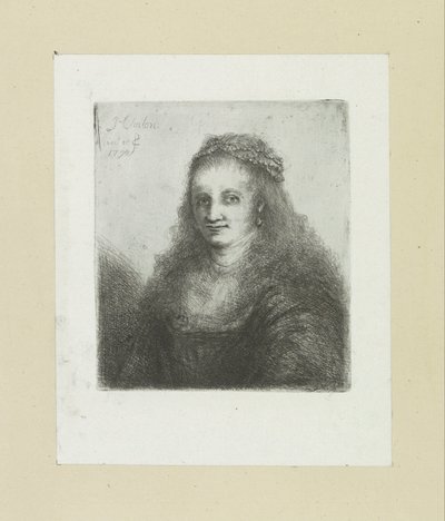 Frau mit einer Perlenkette im Haar von Jan Chalon
