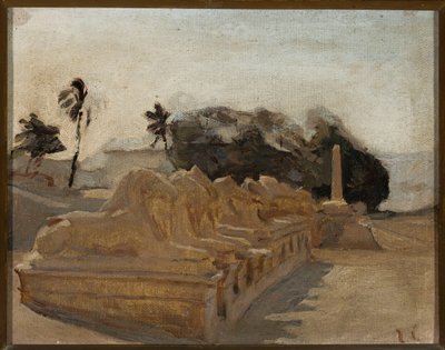 Sphinxallee im Tempel von Amun in Karnak. Aus einer Reise nach Ägypten von Jan Ciągliński