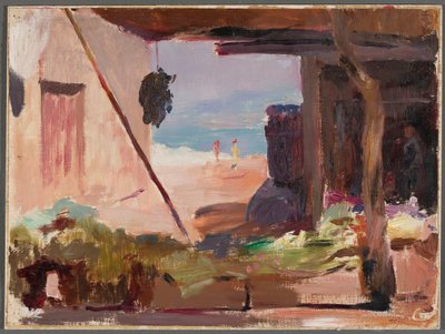 Fragment von Gebäuden am Meer. Von einer Reise nach Konstantinopel von Jan Ciągliński