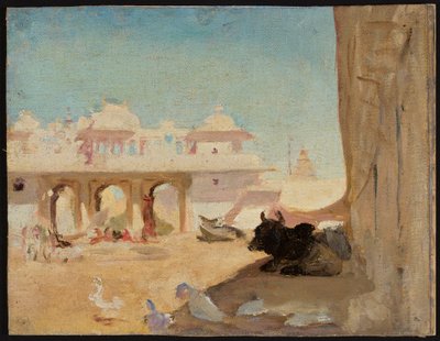 Hof des Maharadscha-Palastes. Aus der Reise nach Indien von Jan Ciągliński