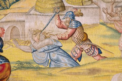 Serie Die Eroberung von Tunis: Die Einnahme von Tunis (De inname van Tunis). Zeichner Jan Cornelisz Vermeyen. Atelier Willem de Pannemaker, Brüssel. Ca. 1545. (Detail) von Jan Cornelisz Vermeyen