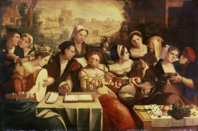 Der verlorene Sohn beim Festen mit Huren von Jan Cornelisz Vermeyen