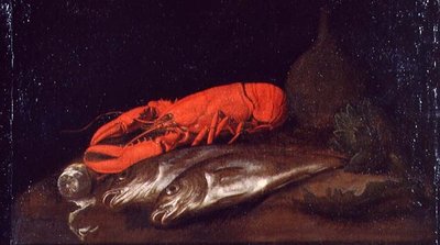 Stillleben mit Hummer und Fisch auf einem Tisch von Jan Davidsz de Heem