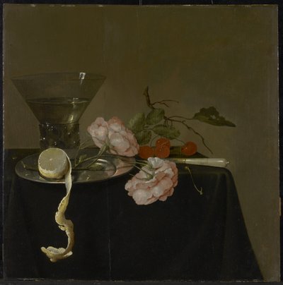 Stillleben mit Trinkglas, Obst und Rosen, ca. 1632-34 von Jan Davidsz de Heem