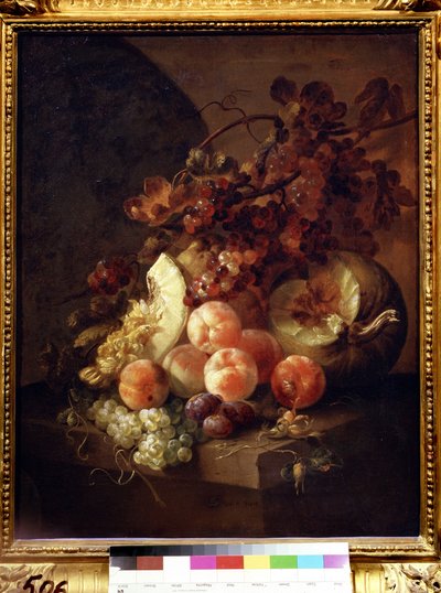 Stillleben mit Pfirsichen von Jan Frans van Son