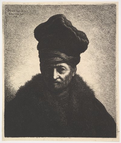 Porträt eines Mannes, nach Rembrandt, 1633 von Jan Georg van Vliet