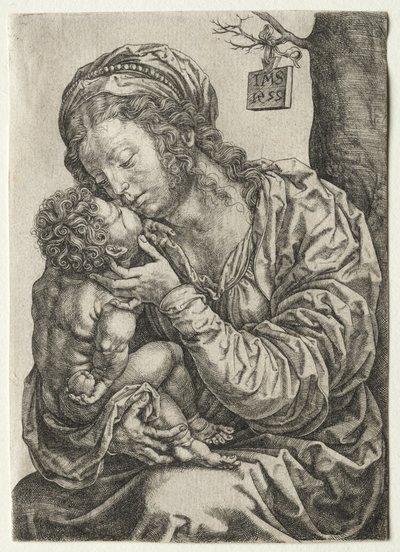 Die Jungfrau am Fuße eines Baumes sitzend von Jan Gossaert