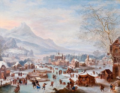 Winterszene mit Schlittschuhläufern von Jan Griffier