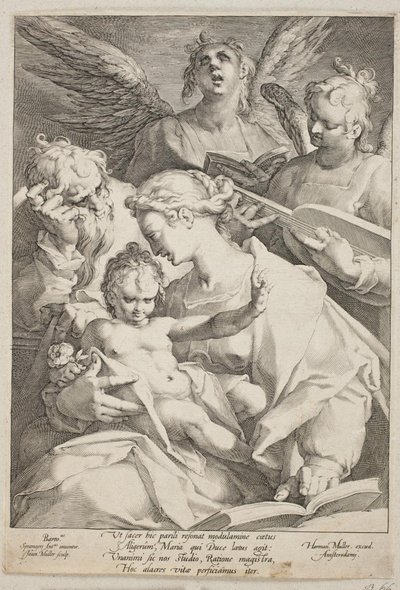 Die Heilige Familie von Engeln begleitet von Jan Harmensz. Muller