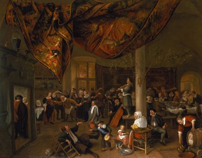 Ein Dorffest mit Feiernden und einer Tanzgesellschaft, 1671 von Jan Havickszoon Steen