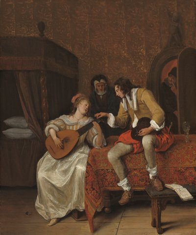 Ascagnes und Lucelle, Die Musikstunde, 1667 von Jan Havickszoon Steen