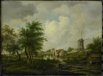 Die verfallene Mauer in Amsterdam mit dem Weteringpoort von Jan Hulswit