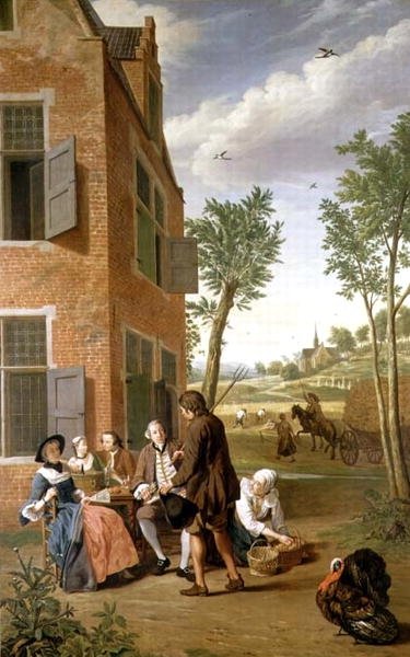 Figuren in einer Landschaft (eine von vier) von Jan Josef the Younger Horemans