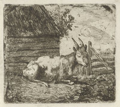 Ziege bei einer Scheune von Jan Kobell (II)