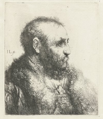 Büste eines alten Mannes mit Pelzmantel von Jan Lievens