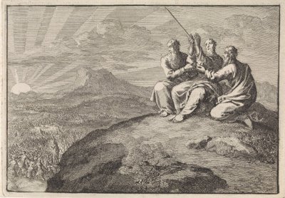Aaron und Chur stützen Moses