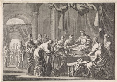 Versammlung der 72 Übersetzer des Gesetzes auf Befehl von König Ptolemäus Philadelphus von Jan Luyken