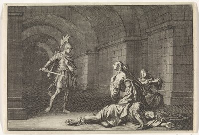 Caesonia wird mit ihrer Tochter von Lupus getötet von Jan Luyken